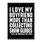 I Love My Boyfriend More Than Collecting Snow Globes ...He Bought Me This - Portrait Frame Photo Tile
