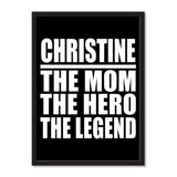 Christine The Mom The Hero The Legend - Portrait Frame Photo Tile