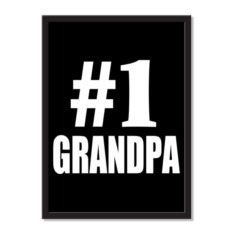 Number One #1 Grandpa - Portrait Frame Photo Tile
