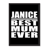 Janice Best Mum Ever - Portrait Frame Photo Tile