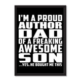 I'm A Proud Author Dad Of A Freaking Awesome Son, He Bought Me This - Portrait Frame Photo Tile
