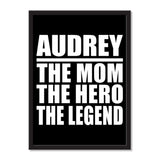 Audrey The Mom The Hero The Legend - Portrait Frame Photo Tile