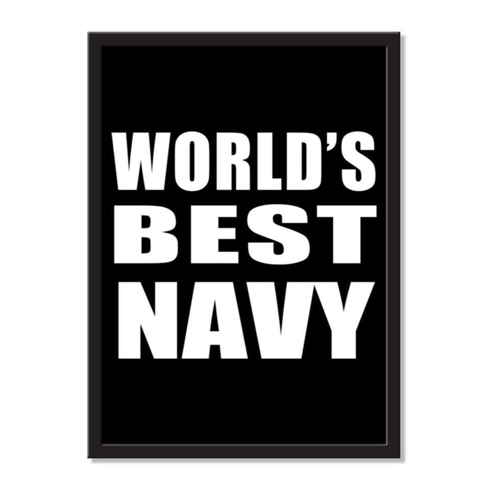 World's Best Navy - Portrait Frame Photo Tile