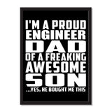 I'm A Proud Engineer Dad Of A Freaking Awesome Son, He Bought Me This - Portrait Frame Photo Tile