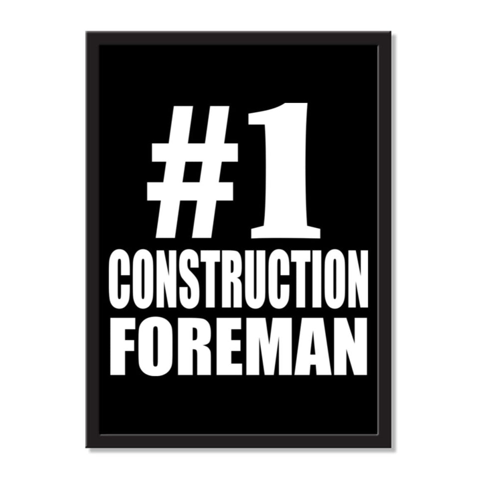 Number One #1 Construction Foreman - Portrait Frame Photo Tile