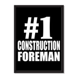 Number One #1 Construction Foreman - Portrait Frame Photo Tile