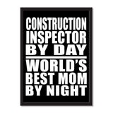 Construction Inspector By Day World's Best Mom By Night - Portrait Frame Photo Tile