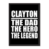 Clayton The Dad The Hero The Legend - Portrait Frame Photo Tile