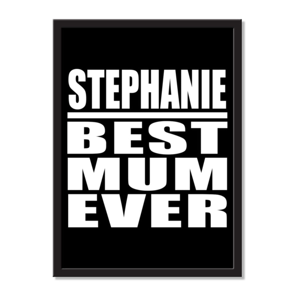 Stephanie Best Mum Ever - Portrait Frame Photo Tile