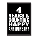 4 Years & Counting Happy Anniversary - Portrait Frame Photo Tile