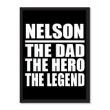Nelson The Dad The Hero The Legend - Portrait Frame Photo Tile