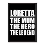 Loretta The Mum The Hero The Legend - Portrait Frame Photo Tile