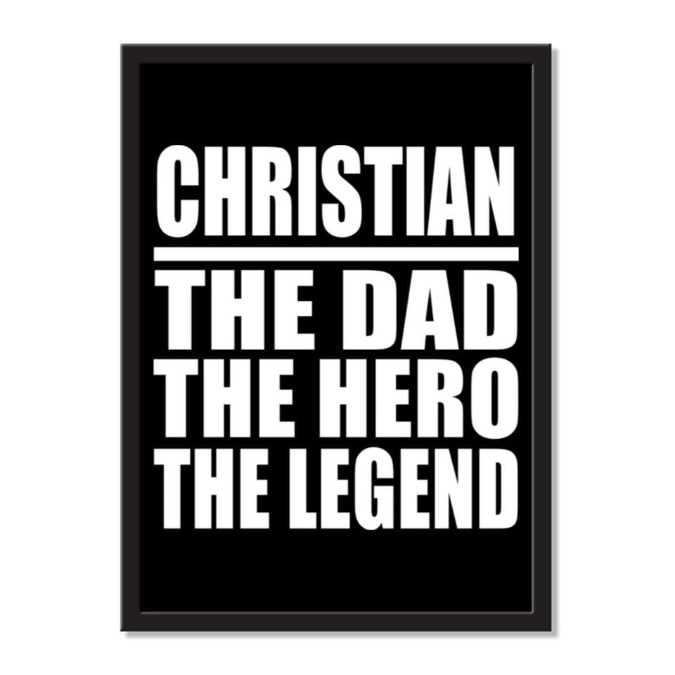 Christian The Dad The Hero The Legend - Portrait Frame Photo Tile