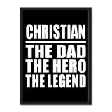 Christian The Dad The Hero The Legend - Portrait Frame Photo Tile