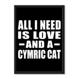 All I Need Is Love And A Cymric Cat - Portrait Frame Photo Tile