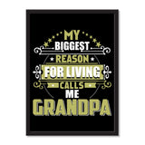 My Biggest Reason For Living Calls Me Grandpa - Portrait Frame Photo Tile
