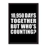 30th Anniversary 10,950 Days Together But Who's Counting - Portrait Frame Photo Tile