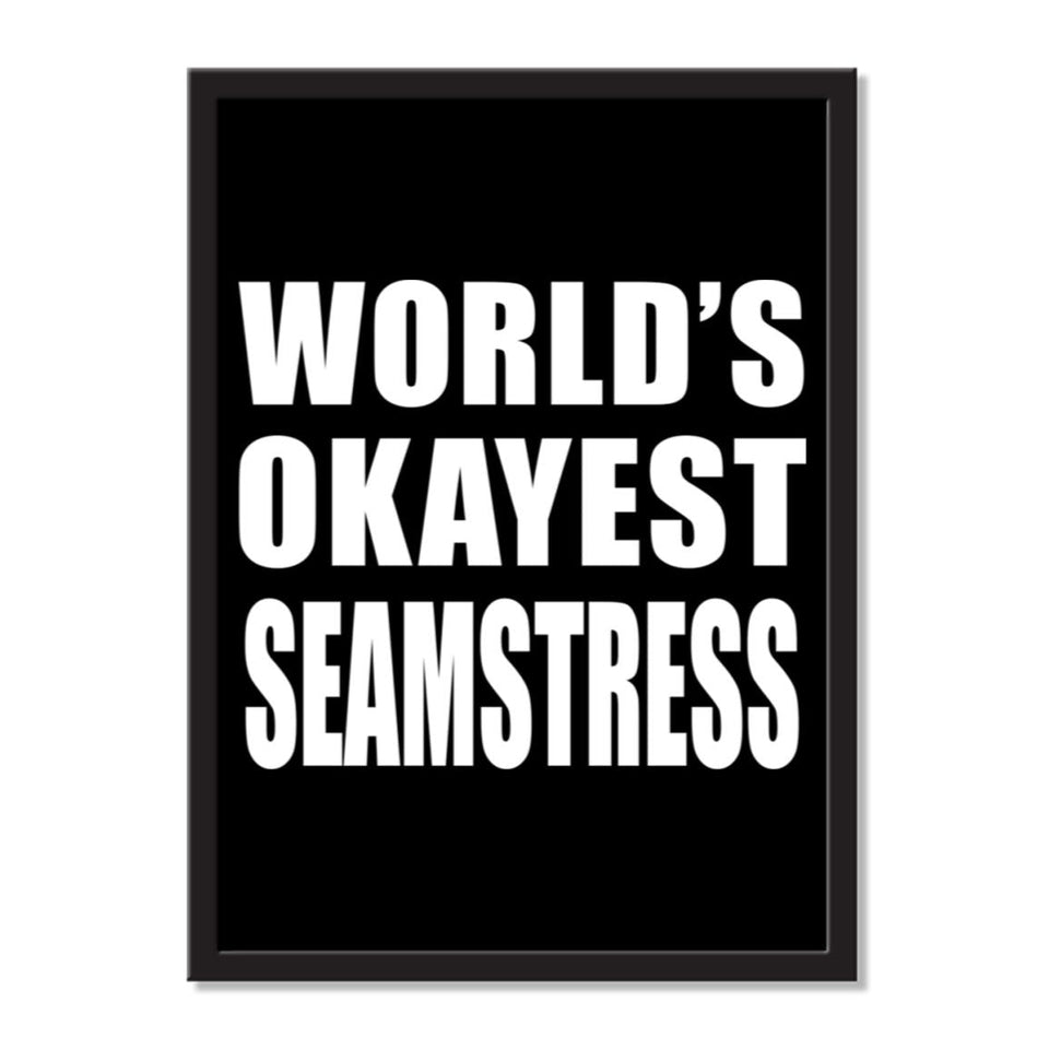 World's Okayest Seamstress - Portrait Frame Photo Tile