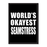 World's Okayest Seamstress - Portrait Frame Photo Tile