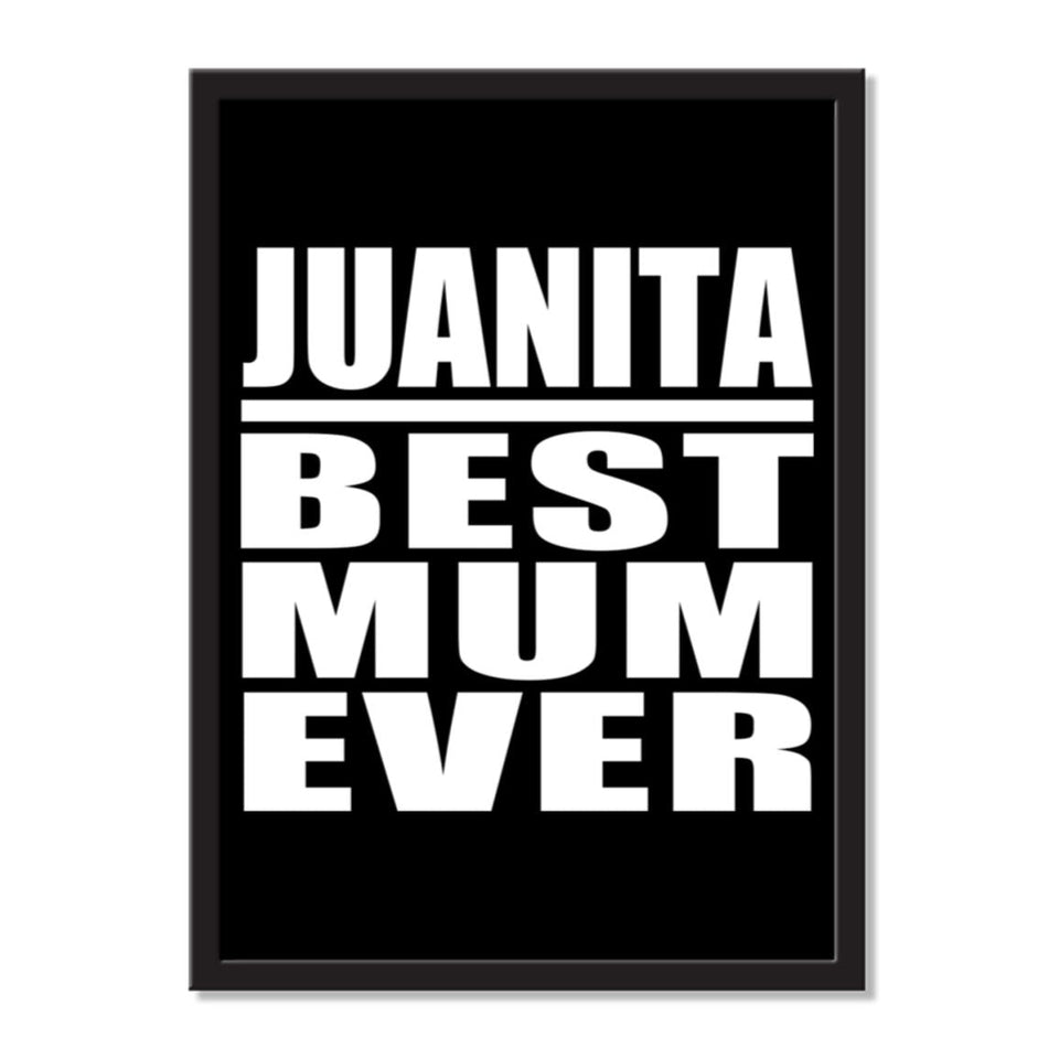 Juanita Best Mum Ever - Portrait Frame Photo Tile