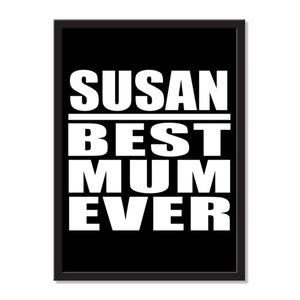 Susan Best Mum Ever - Portrait Frame Photo Tile