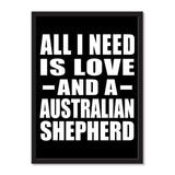 All I Need Is Love And A Australian Shepherd - Portrait Frame Photo Tile