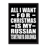 All I Want For Christmas Is My Russian Tsvetnaya Bolonka - Portrait Frame Photo Tile