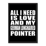 All I Need Is Love And My German Longhaired Pointer - Portrait Frame Photo Tile