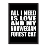 All I Need Is Love And My Norwegian Forest Cat - Portrait Frame Photo Tile