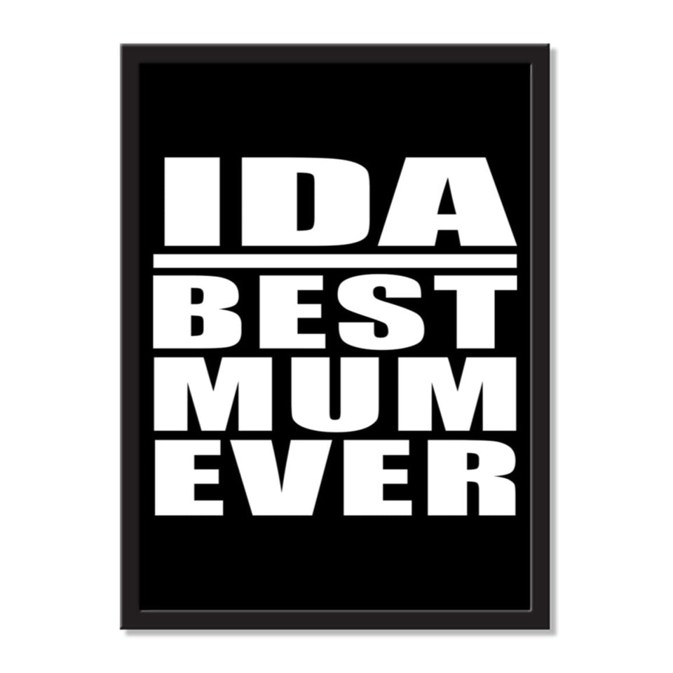 Ida Best Mum Ever - Portrait Frame Photo Tile