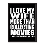 I Love My Wife More Than Collecting Movies ...Yes, She Bought Me This - Portrait Frame Photo Tile