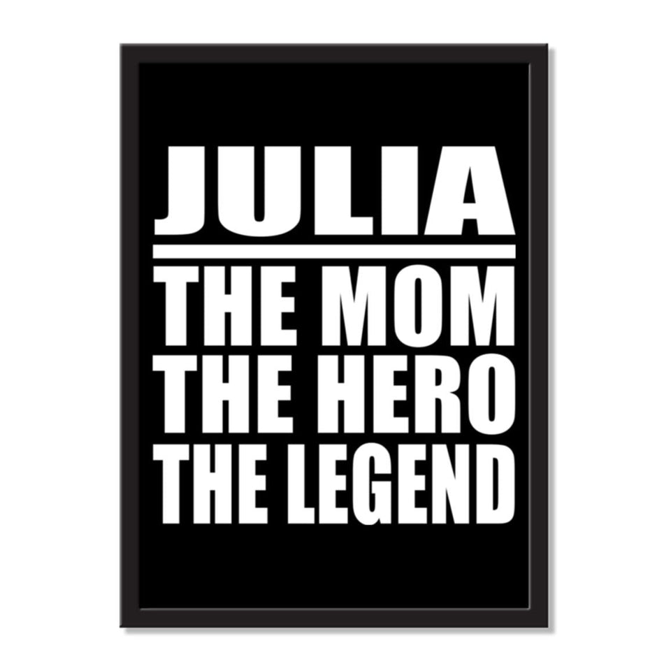 Julia The Mom The Hero The Legend - Portrait Frame Photo Tile