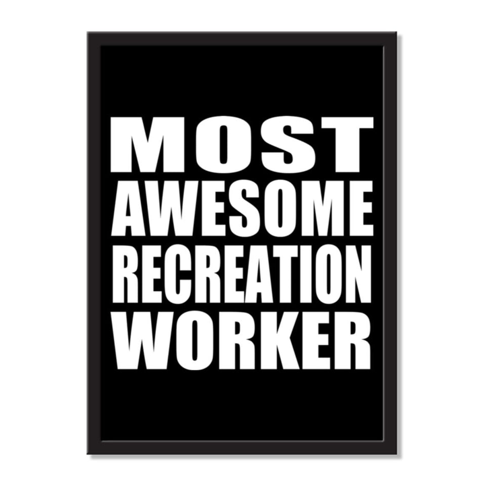 Most Awesome Recreation Worker - Portrait Frame Photo Tile