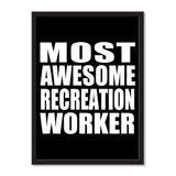Most Awesome Recreation Worker - Portrait Frame Photo Tile