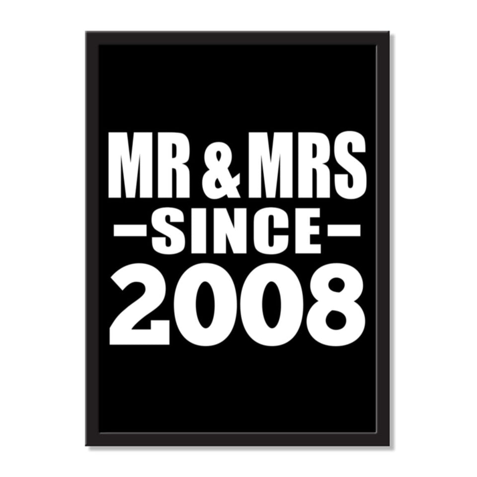Mr & Mrs Since 2008 - Portrait Frame Photo Tile