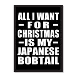 All I Want For Christmas Is My Japanese Bobtail - Portrait Frame Photo Tile