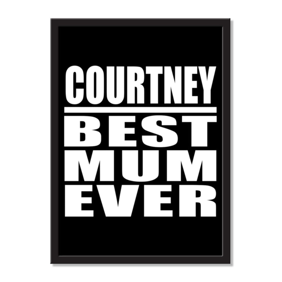 Courtney Best Mum Ever - Portrait Frame Photo Tile