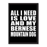 All I Need Is Love And My Bernese Mountain Dog - Portrait Frame Photo Tile