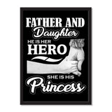 Father and Daughter, He is Her Hero, She is His Princess - Portrait Frame Photo Tile