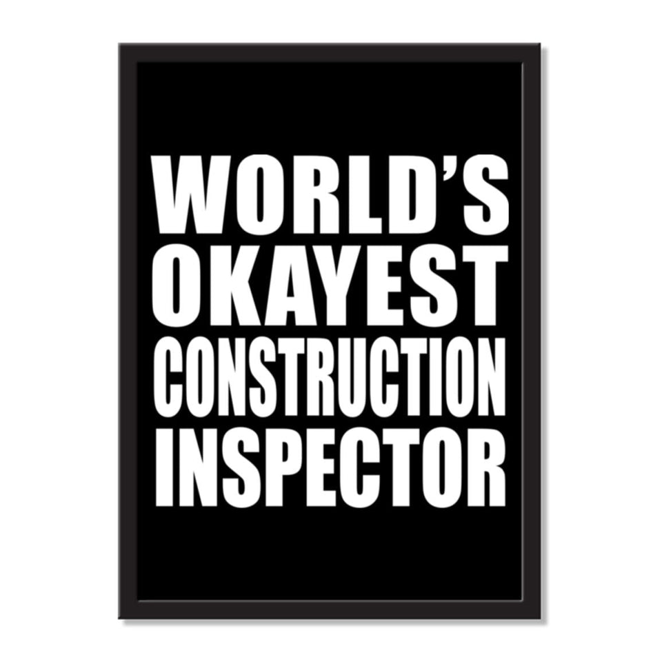 World's Okayest Construction Inspector - Portrait Frame Photo Tile