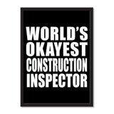 World's Okayest Construction Inspector - Portrait Frame Photo Tile