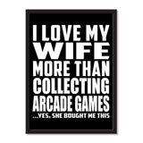 I Love My Wife More Than Collecting Arcade Games ...Yes, She Bought Me This - Portrait Frame Photo Tile