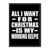 All I Want For Christmas Is My Working Kelpie - Portrait Frame Photo Tile