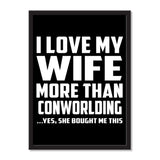 I Love My Wife More Than Conworlding ...Yes, She Bought Me This - Portrait Frame Photo Tile