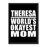 Theresa World's Okayest Mom - Portrait Frame Photo Tile