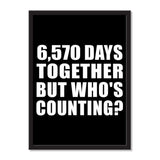 18th Anniversary 6,570 Days Together But Who's Counting - Portrait Frame Photo Tile