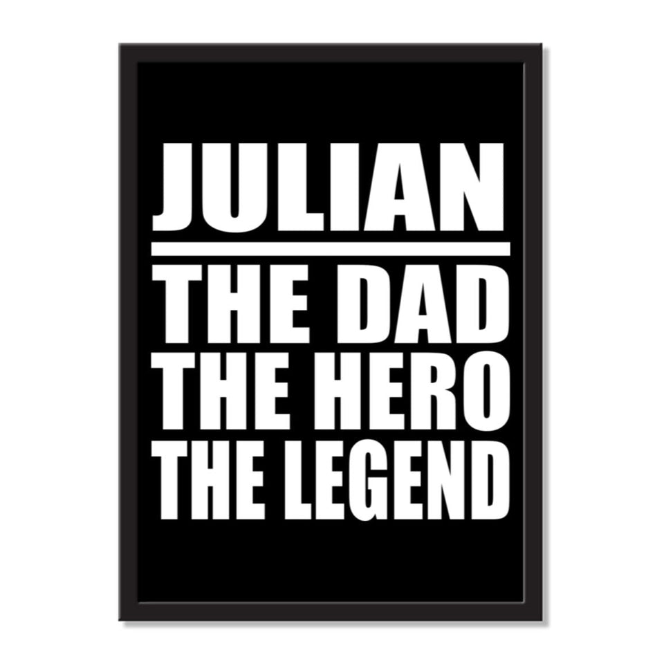 Julian The Dad The Hero The Legend - Portrait Frame Photo Tile