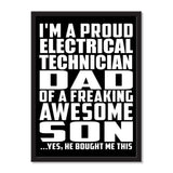 I'm A Proud Electrical Technician Dad Of A Freaking Awesome Son, He Bought Me This - Portrait Frame Photo Tile