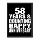 58 Years & Counting Happy Anniversary - Portrait Frame Photo Tile