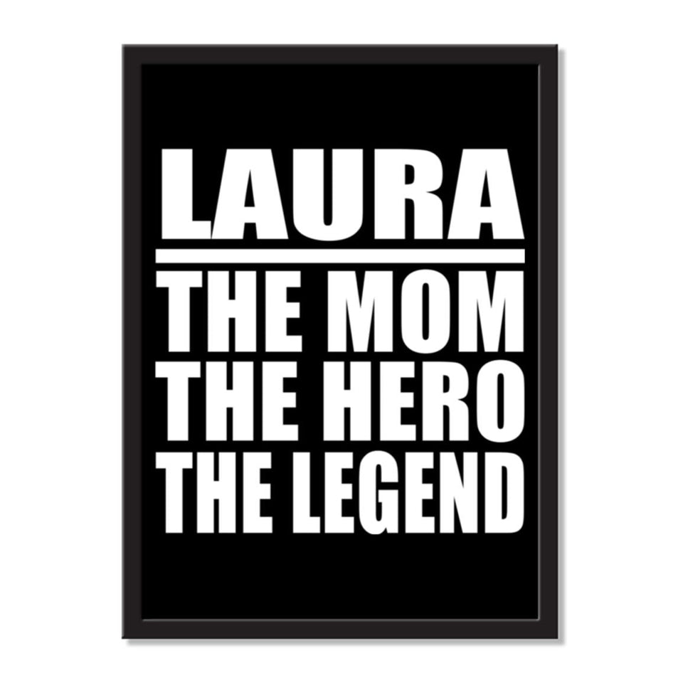 Laura The Mom The Hero The Legend - Portrait Frame Photo Tile